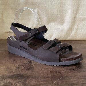 Mephisto Mobils Womens Sandals Sz 40 US 10 Brown Leather Two Strap Comfort Shoe